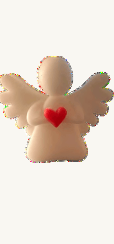 Vela Ángel Corazón 2D (7cm)