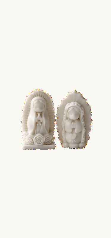 Vela Virgen con Rosas 2D (7cm)